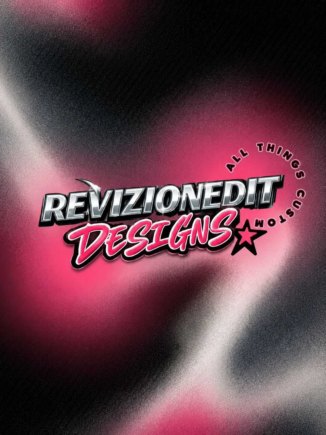 ReVizionedIt Designs logo with All Things Custom ring