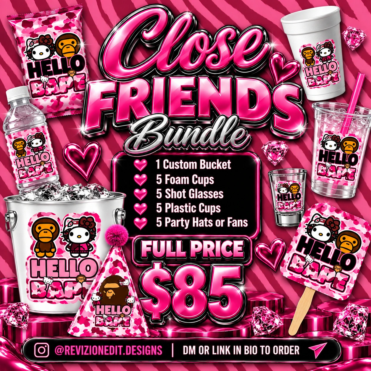 Close Friends package price-list graphic