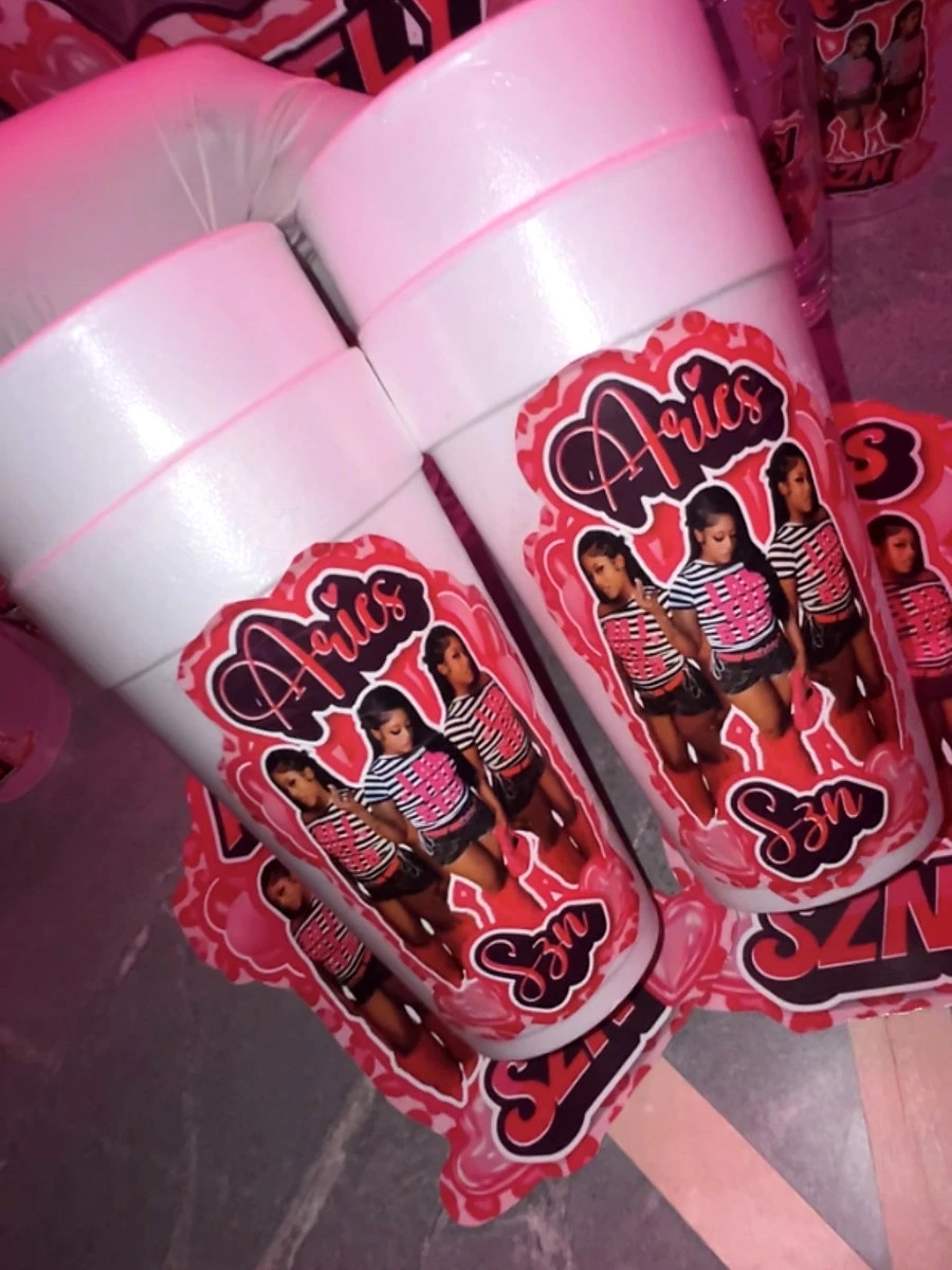 Pink custom cups