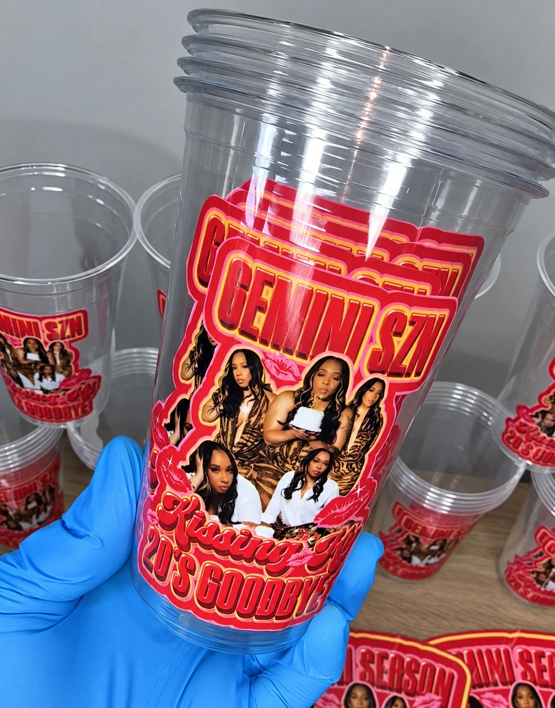 Custom red birthday cups
