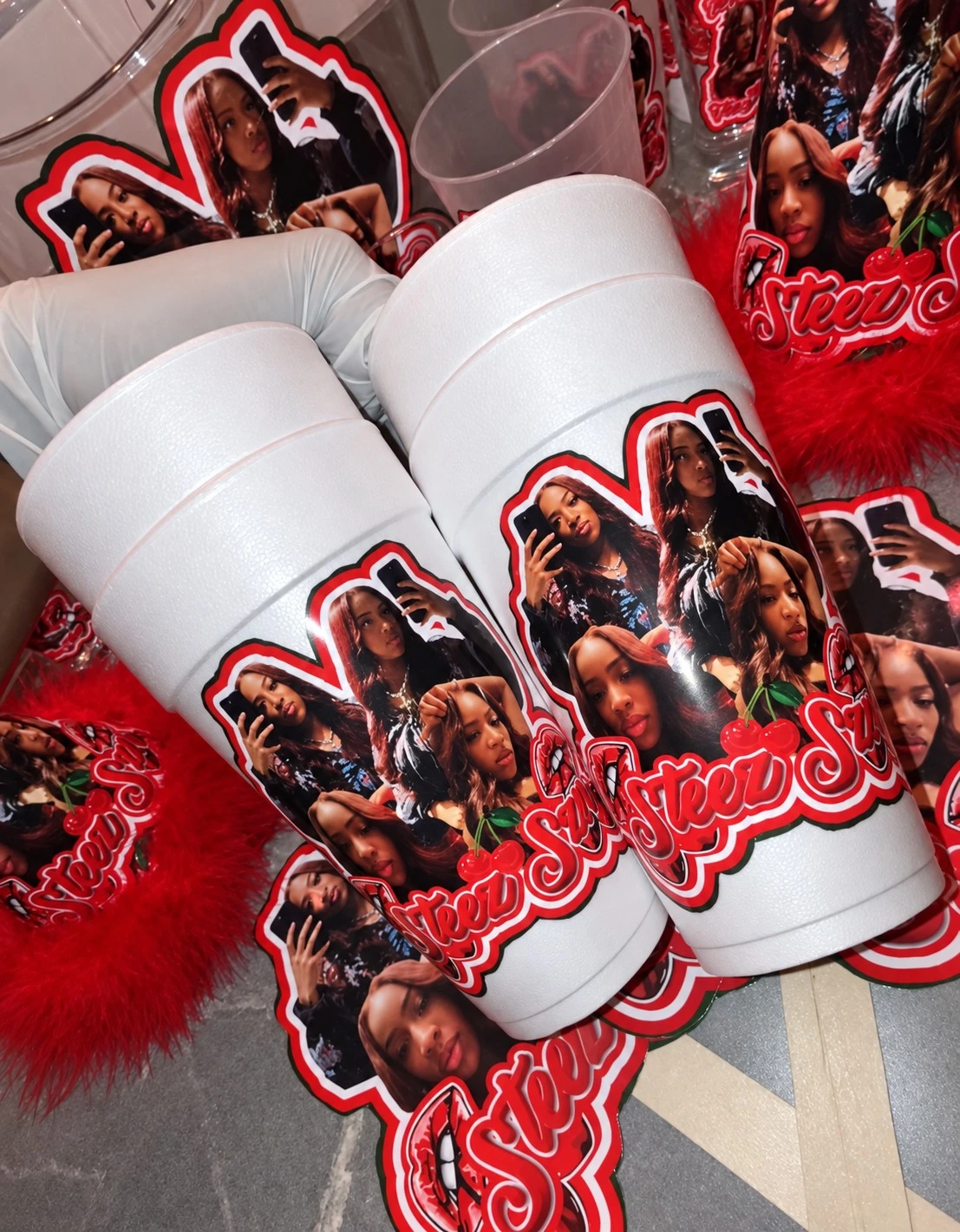 White custom birthday cups