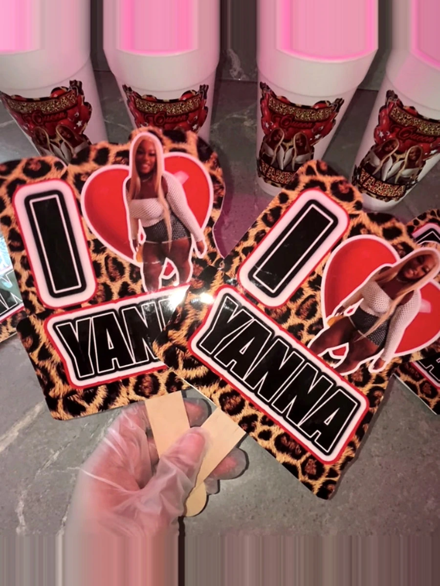 Leopard print birthday fans